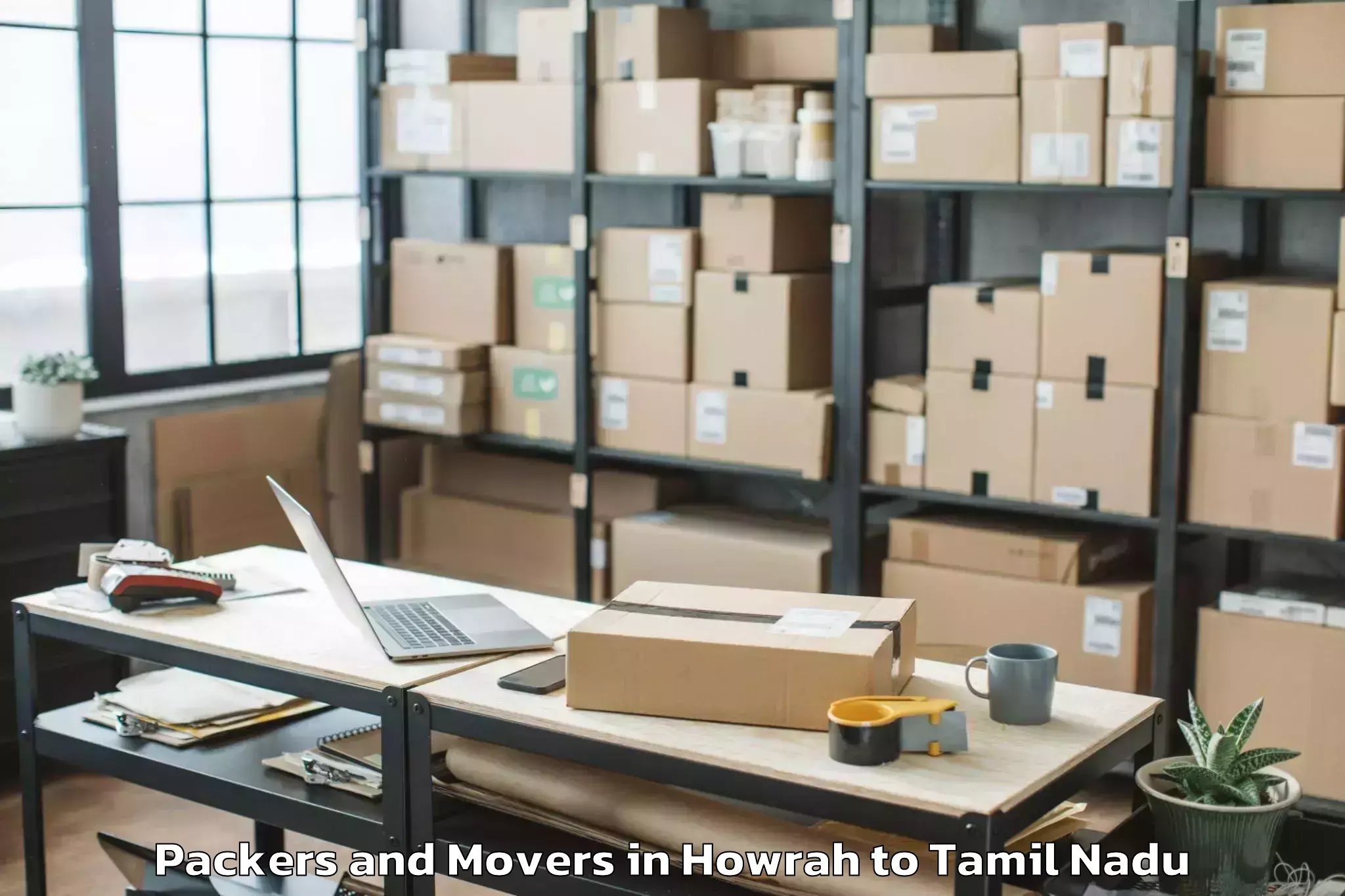 Professional Howrah to Karambakudi Packers And Movers